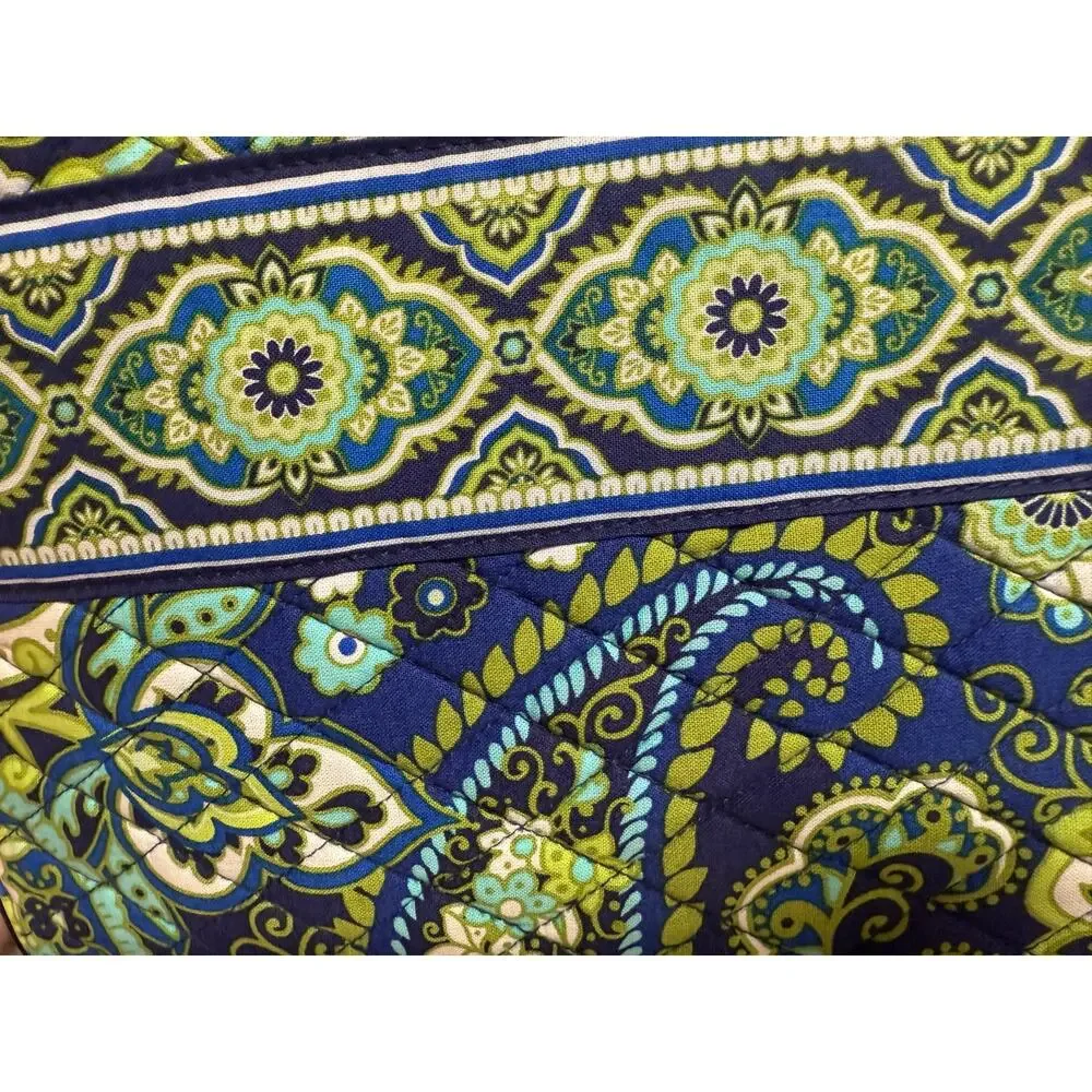 NWOT Vera Bradley iPad E Reader Case Navy Blue Lime green Floral, 8”x10”